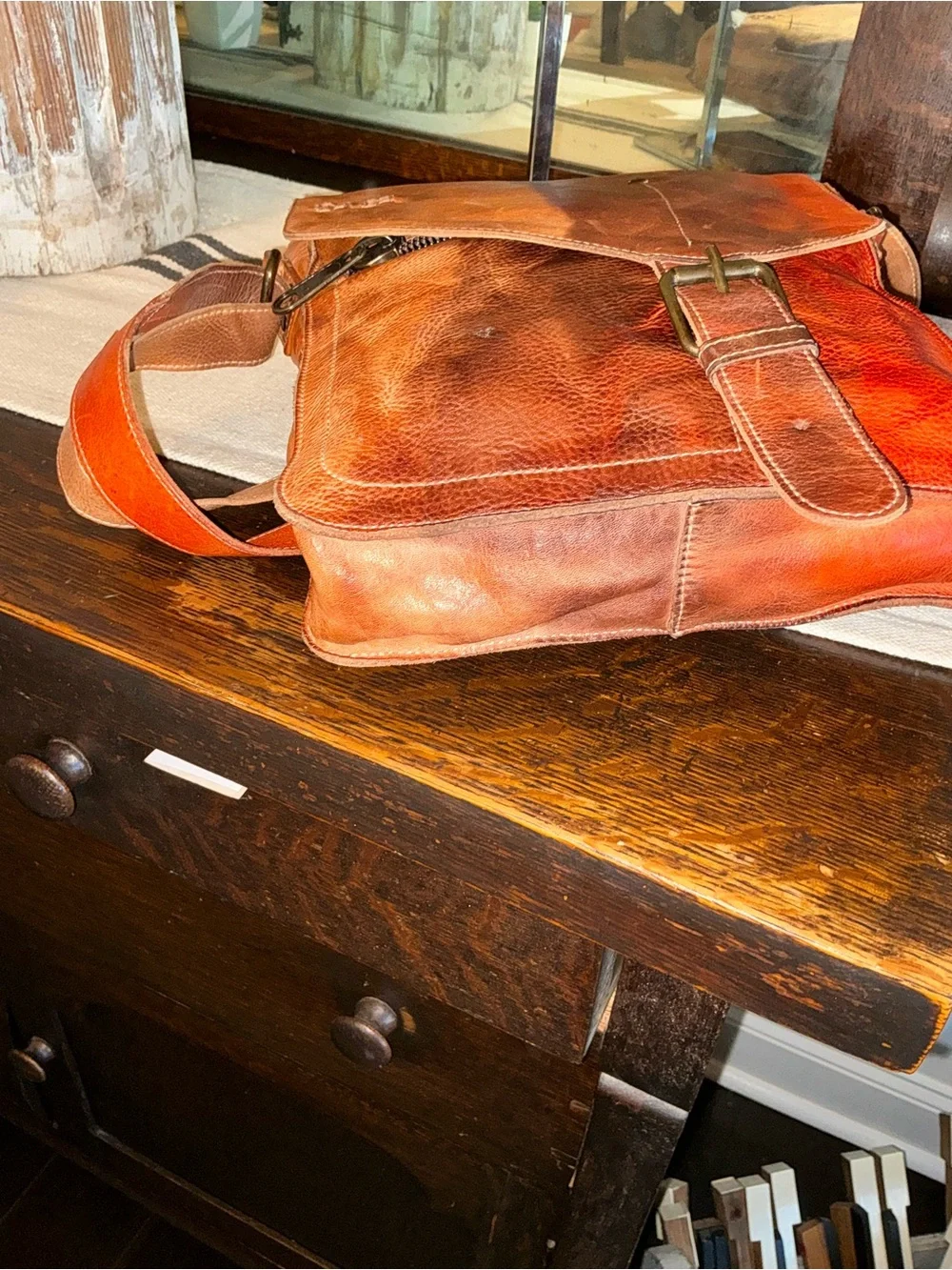 Bed Stu Venice Beach Desert Sunset TD Tie Dyed Crossbody Leather Bag Retail $250 - Picture 8 of 13